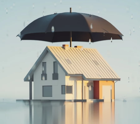makieta domu pod parasolką